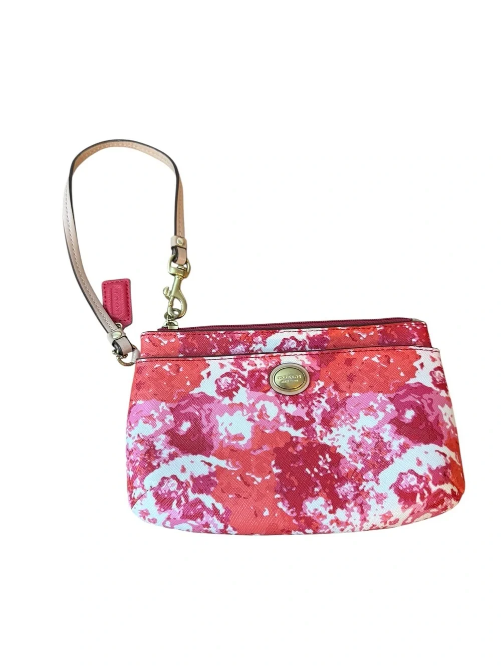 Coach Peyton Floral Paint Abstract Wristlet
